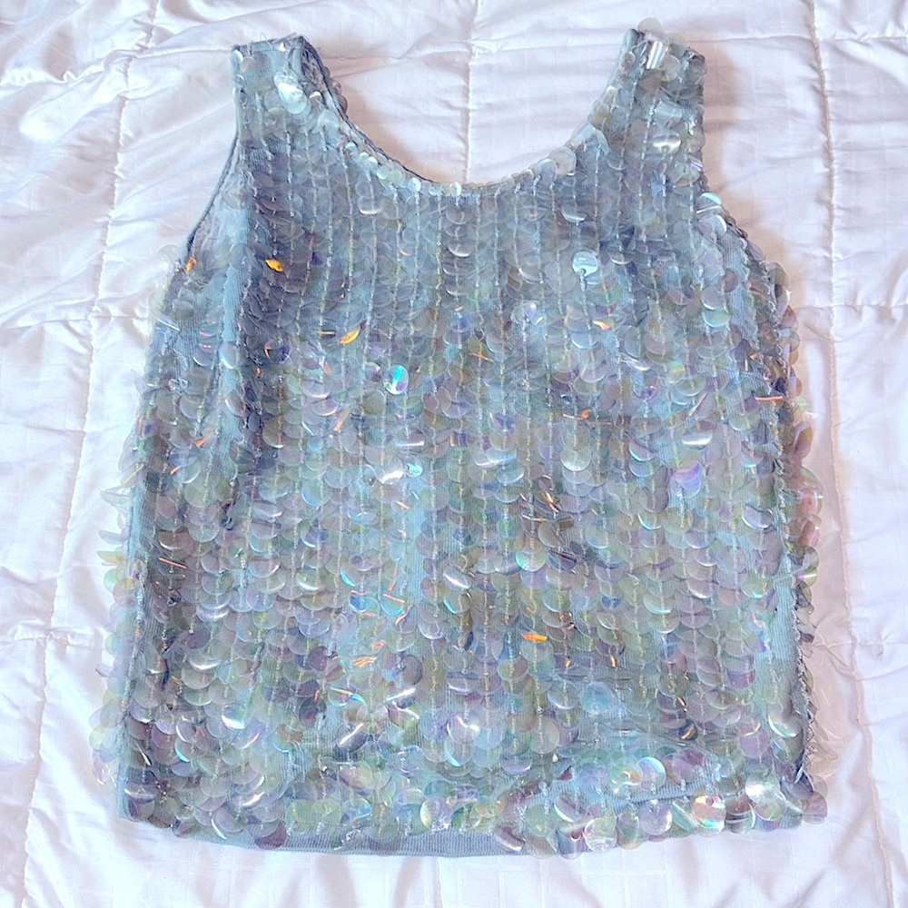 Size 34 Women’s Aquamarine Sequin Tank Top